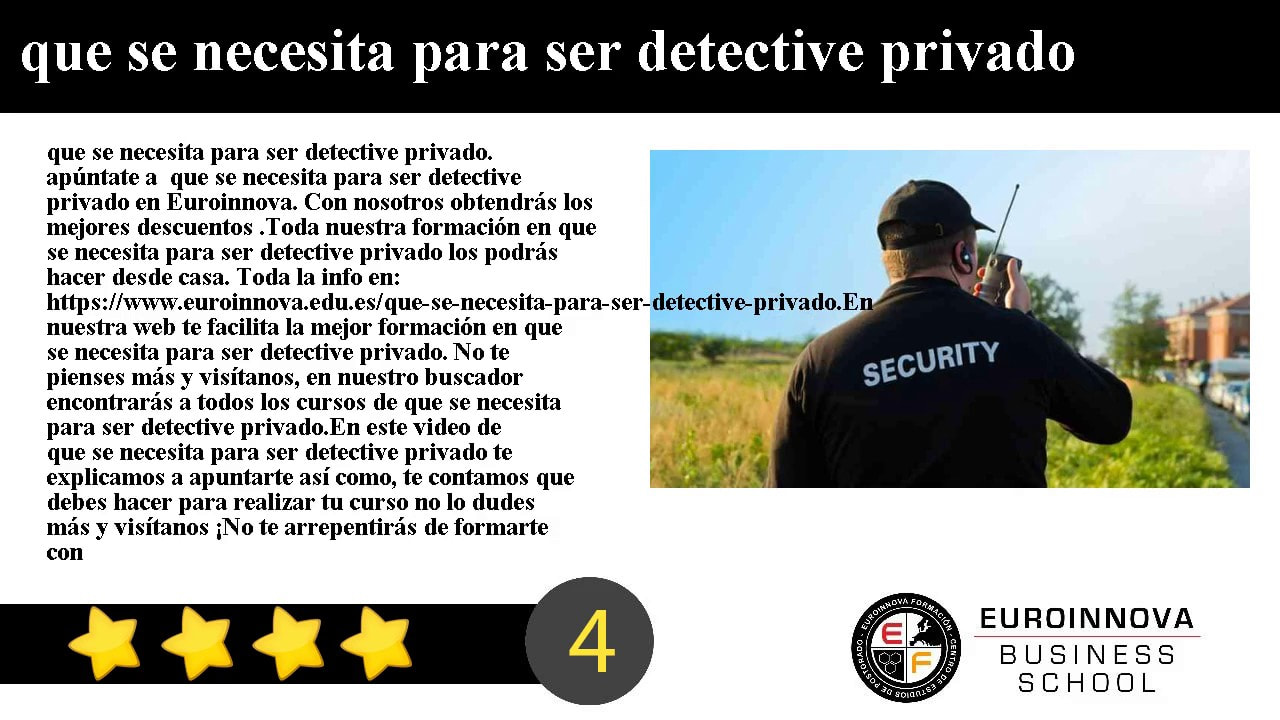 Para ser detective que hay que estudiar